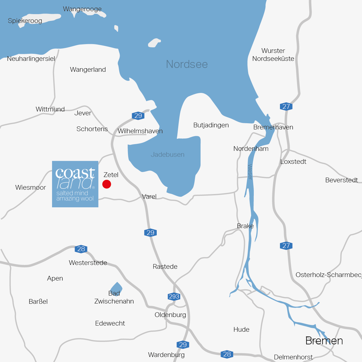 Karte Standort Coastland